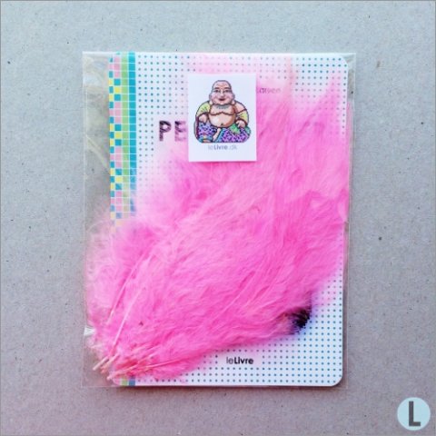 Pink h�nsefjer, 20 stk.